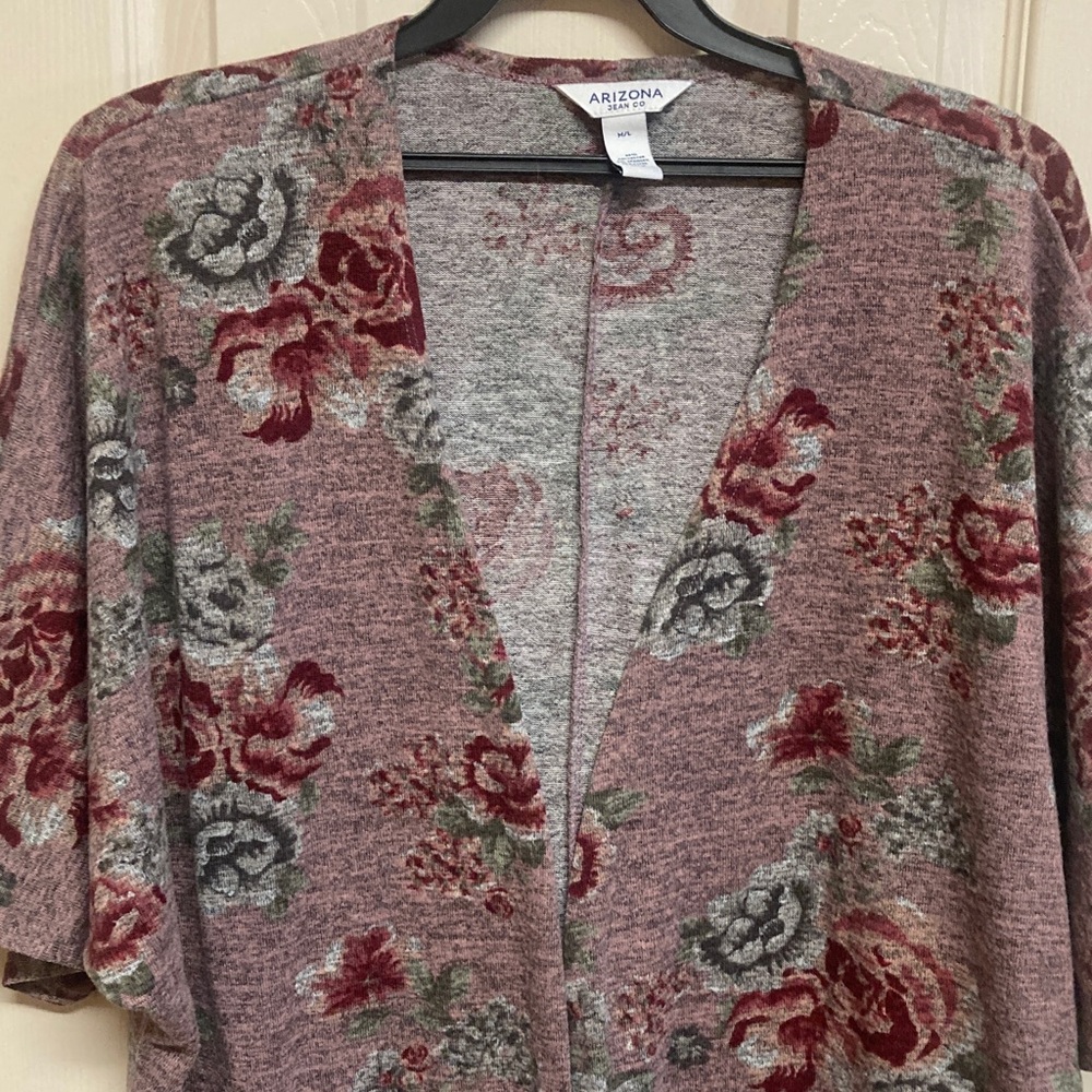 Arizona Floral Open Front Cardigan Kimono | Boho Layering Top Sz M/L